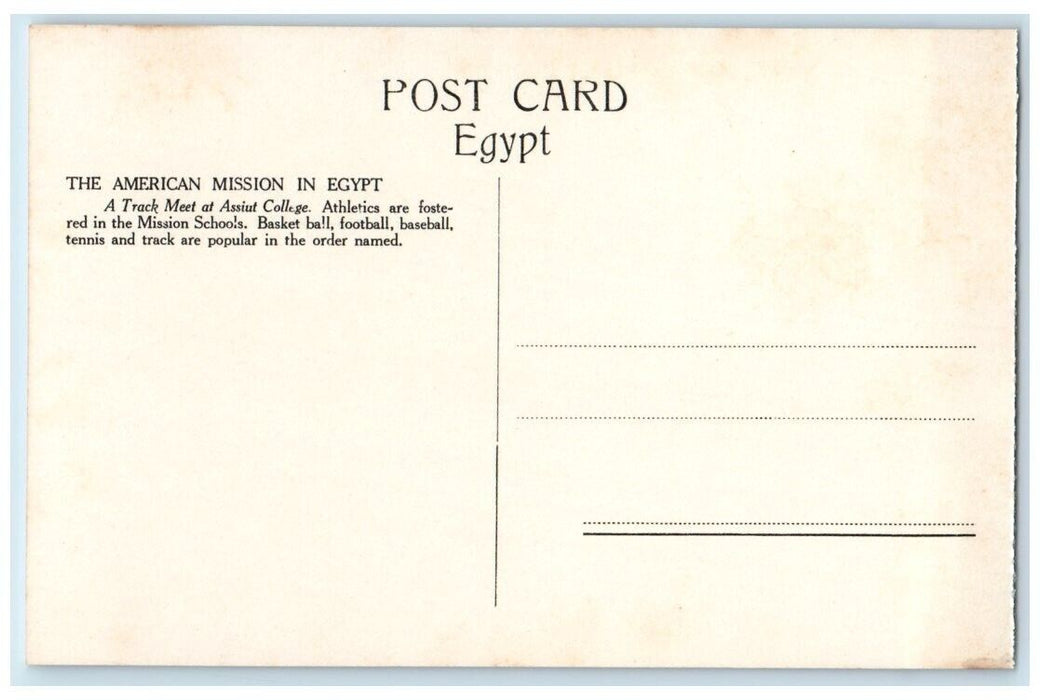 c1950's College Track Meet Athlete Assuit Egypt RPPC Photo Unposted Postcard