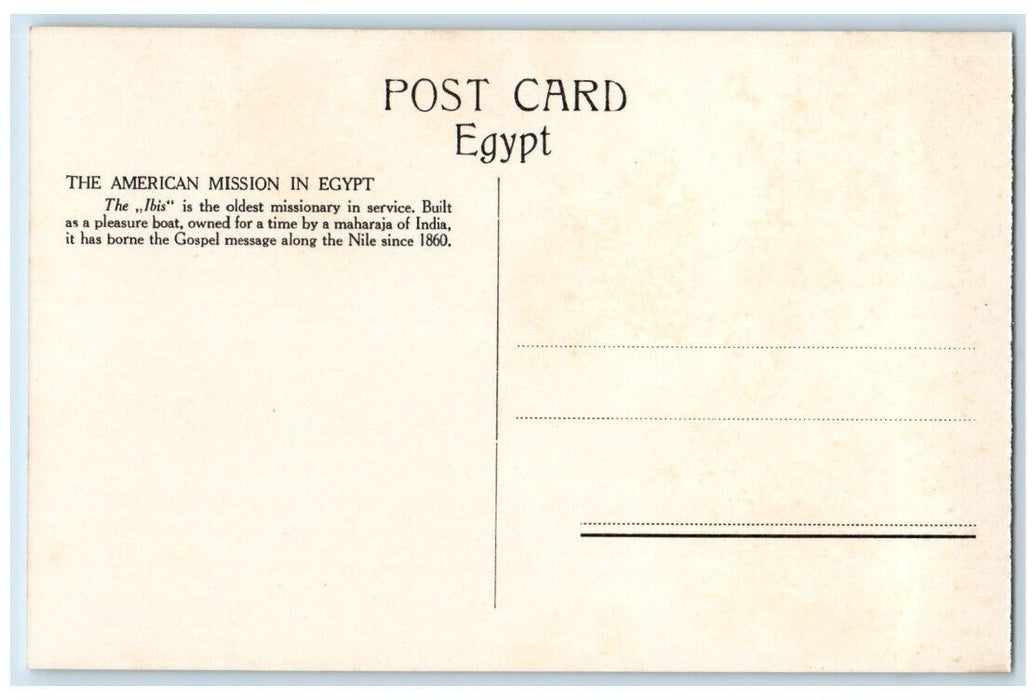 c1950's Ibis Boat Ship Christian American Mission Egypt RPPC Photo Postcard
