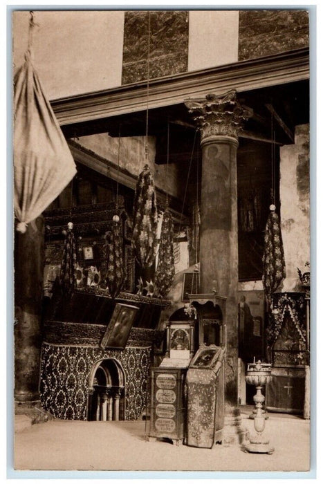c1910s Church Of The Nativity Greek Church Bethlehem Israel RPPC Photo Postcard