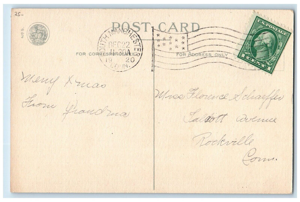 1920 Christmas Children Berries And Mistletoe Wolf South Manchester CT Postcard