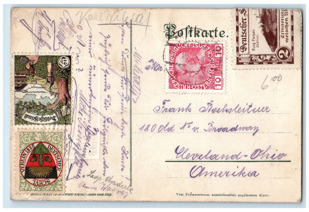 1908 Urnturm District Gymnastics Festival Graz July Austria Posted Postcard