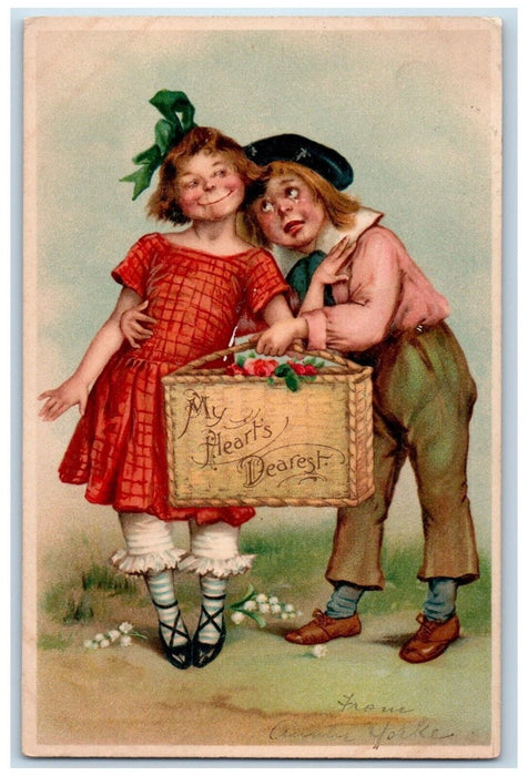 1906 Valentine Little Sweetheart Brundage Tuck's Medford MA Antique Postcard