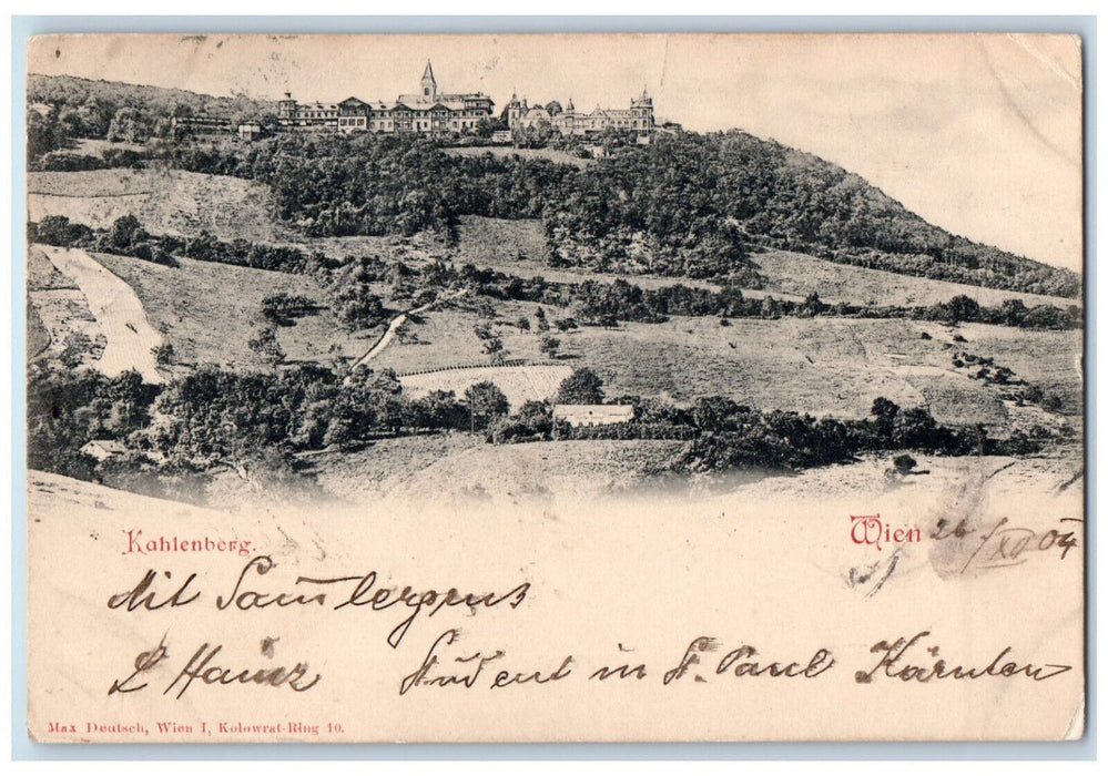 1905 View of Building Trees Kahlenberg Wien Austria Posted Antique Postcard