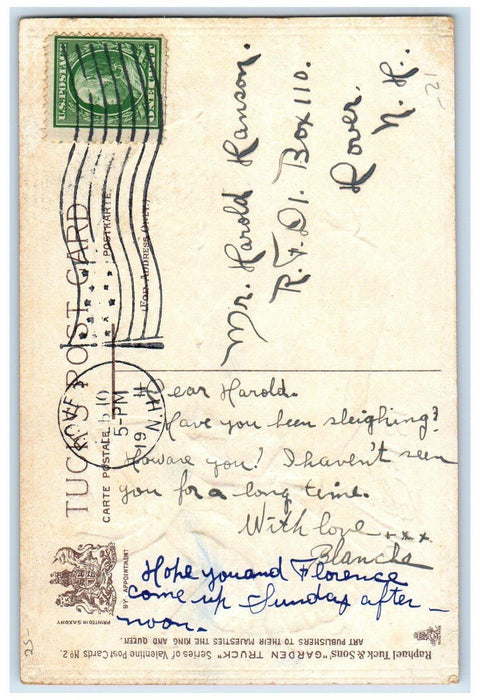 1911 Valentine Bell Pepper Cucumber Head A Pretty Pickle Tuck's Dove NH Postcard
