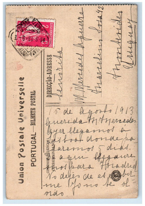 1913 View of Park Monserrate Cintra Portugal Posted Antique Postcard