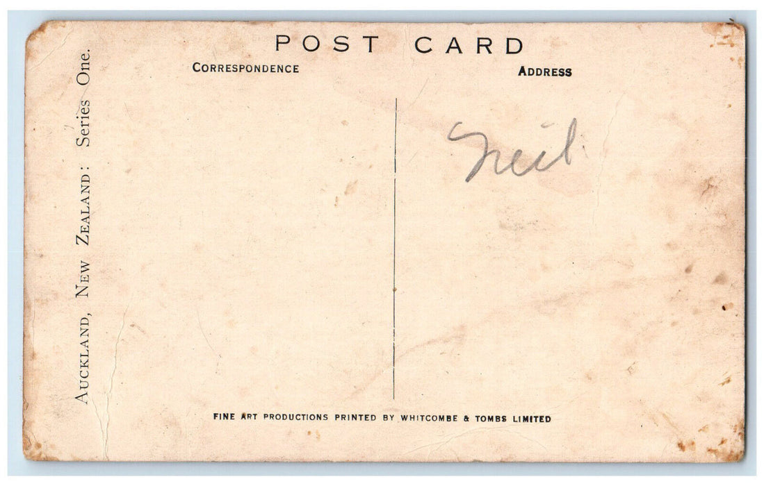 c1940's Boys Grammar School Auckland New Zealand Vintage Unposted Postcard