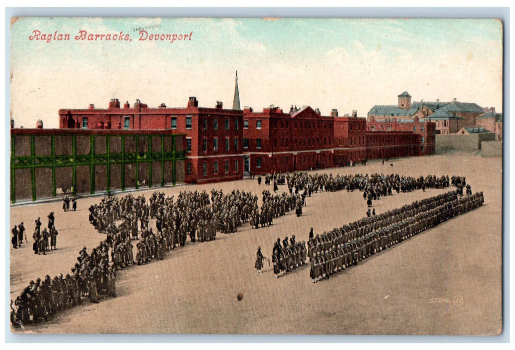 1908 Raglan Barracks Devonport Plymouth District Devon England Postcard