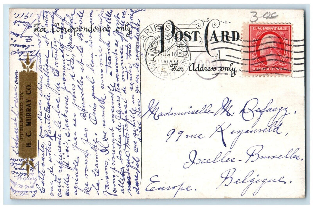 1911 Exterior View Windham High School Building Willimantic Connecticut Postcard