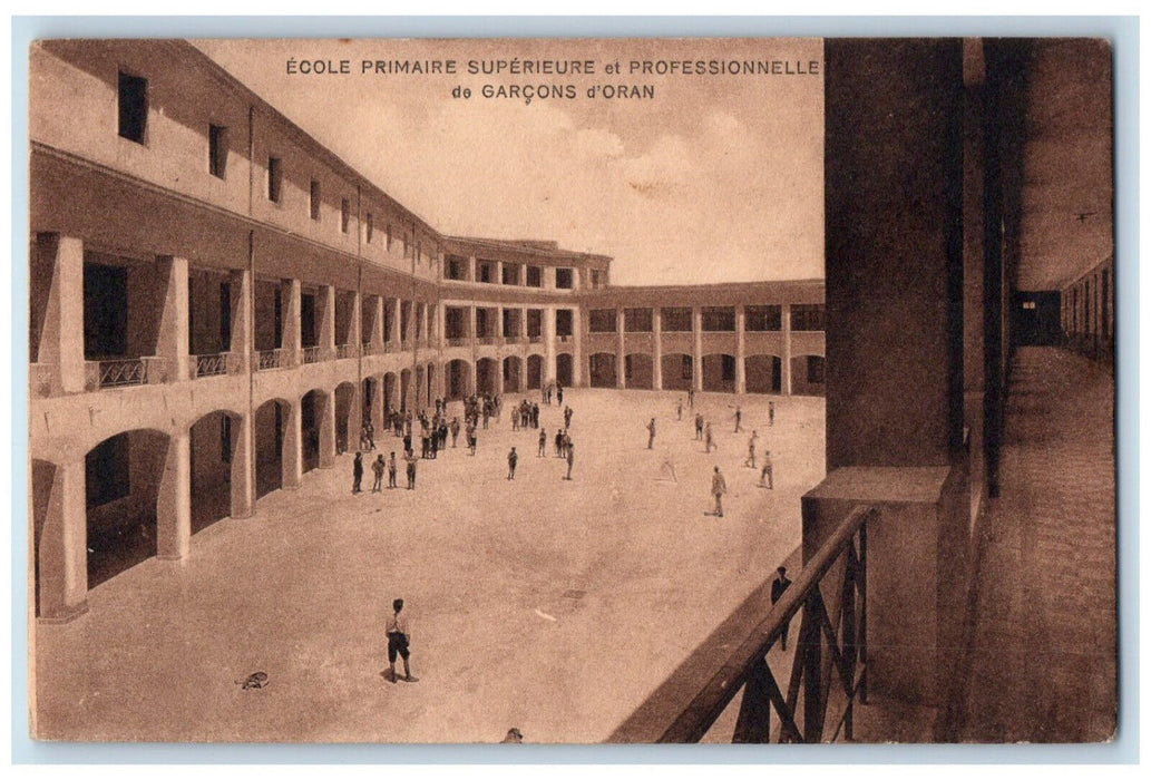 c1910 Higher and Vocational Primary School for Boys in Oran Algeria Postcard