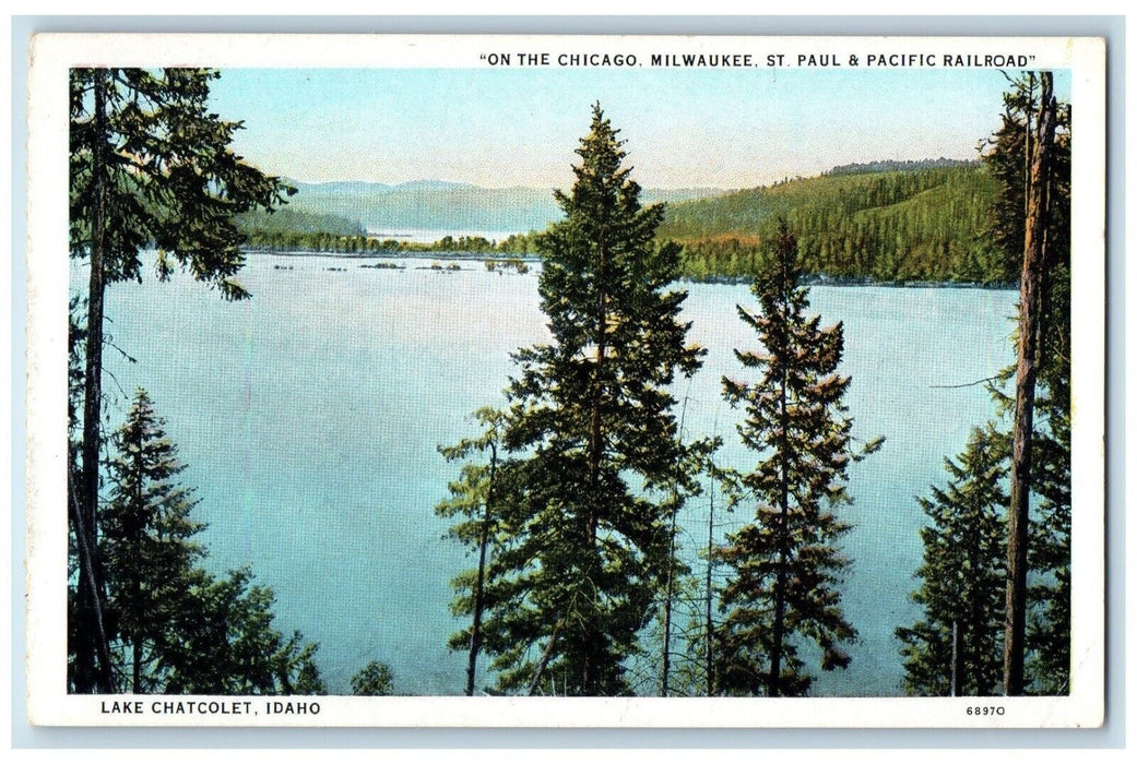 c1920 Chicago Milwaukee St. Paul Pacific Railroad Lake Chatcolet Idaho Postcard