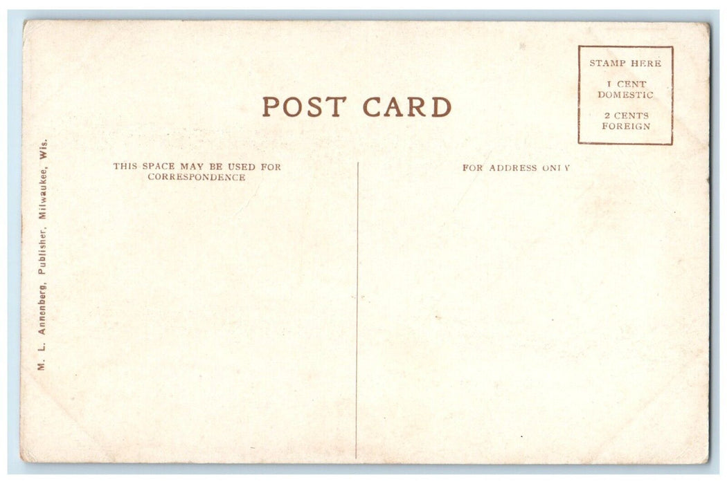 c1910 Steamer Christopher Columbus Bascule Bridge Milwaukee Wisconsin Postcard