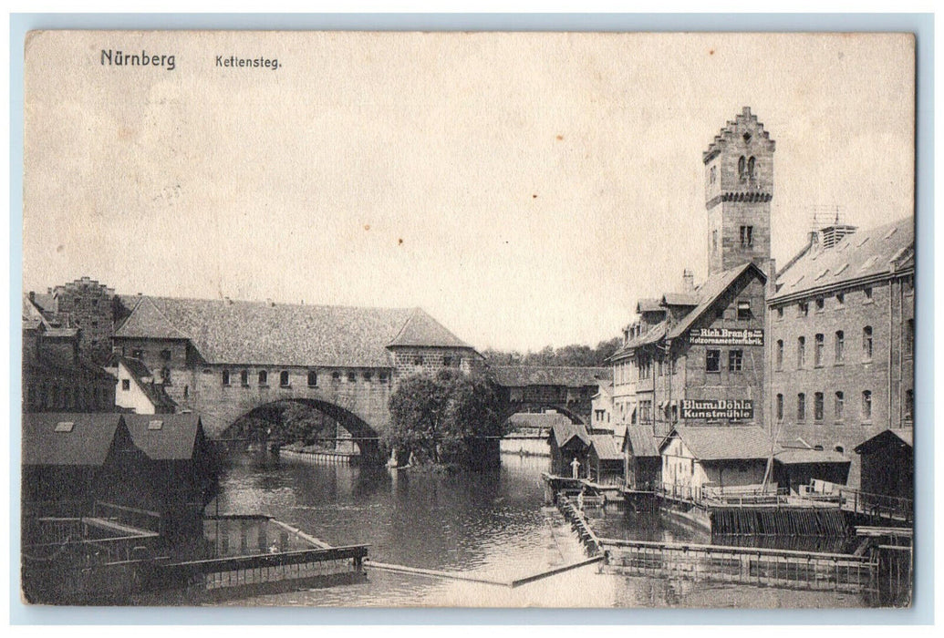 1908 Chain Link Blum Dohla Art Mill Nuremberg Germany Antique Postcard