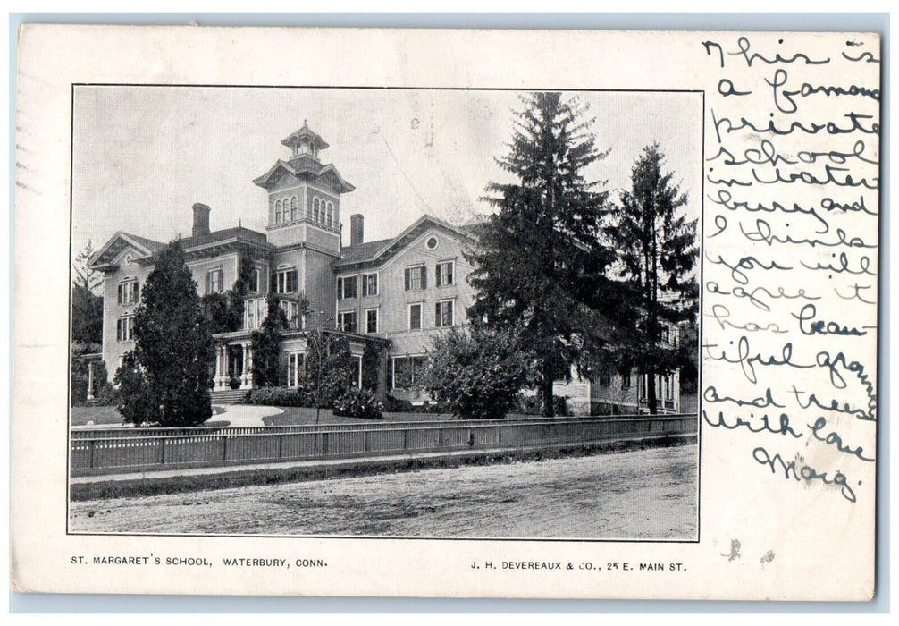 c1905 St Margaret School Building Waterbury Connecticut Antique Vintage Postcard