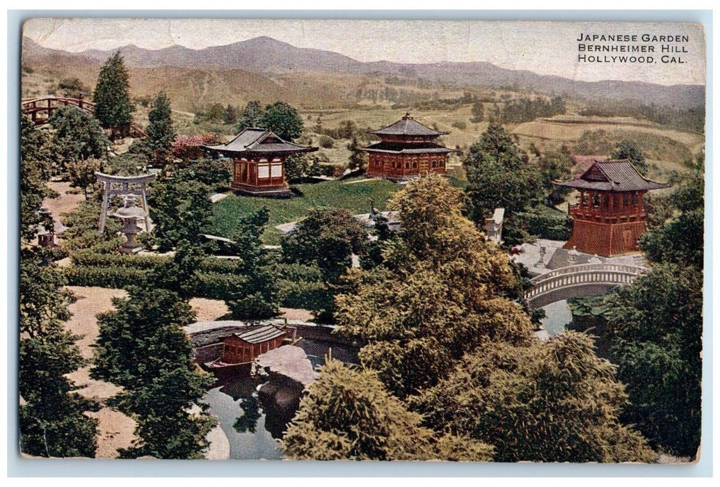 c1910 Japanese Garden Exterior Bernheimer Hill Hollywood California CA Postcard