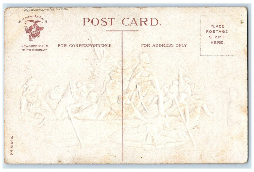 c1910's Revolutionary War Washington Boat Embossed Clapsaddle Antique Postcard
