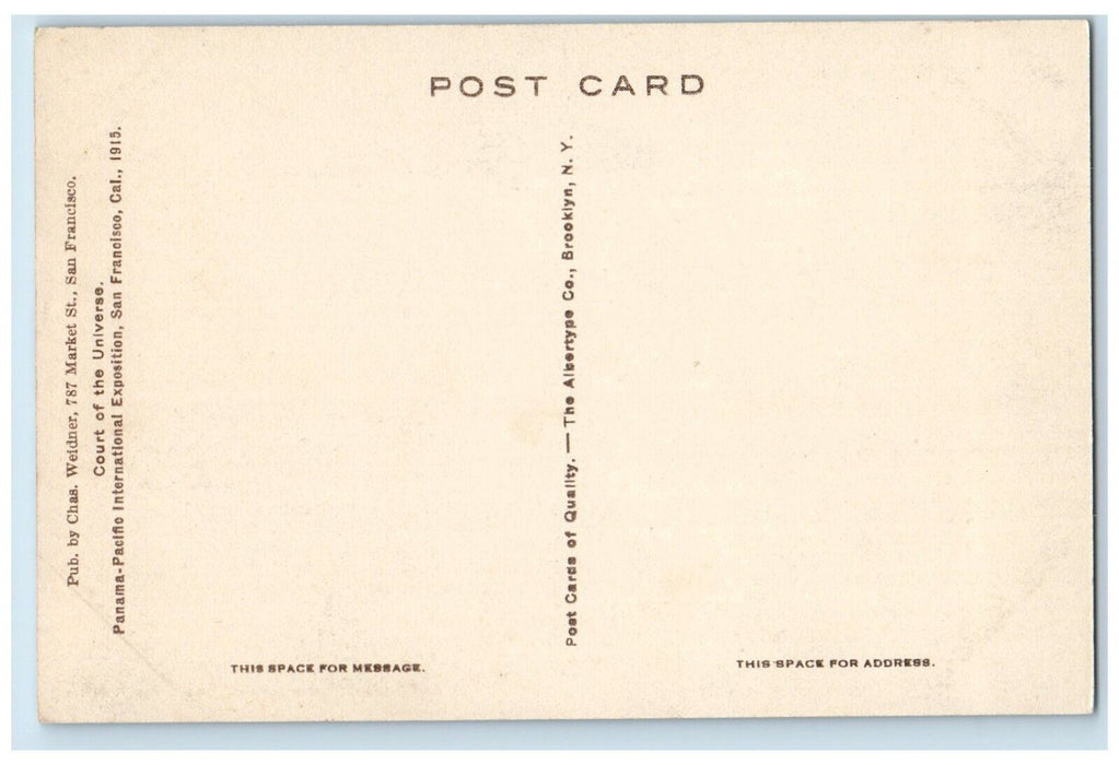 c1915 Court Universe Panama-Pacific International San Francisco Calif Postcard