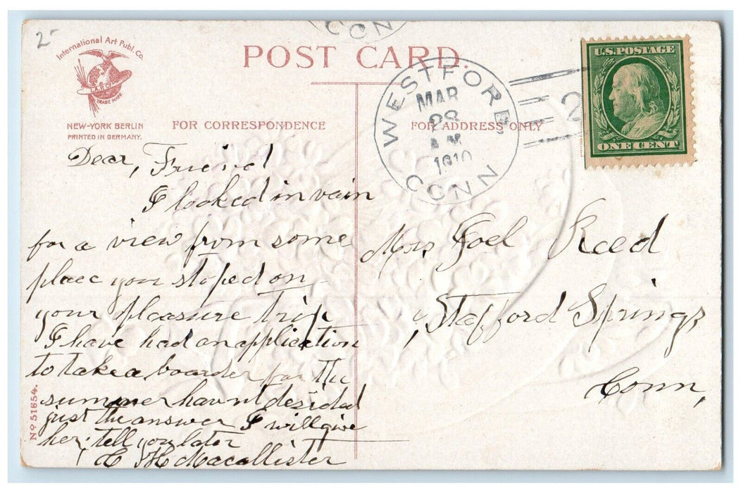 c1910's Easter Pansies Flowers In Box Ellen Clapsaddle Artist Signed Postcard