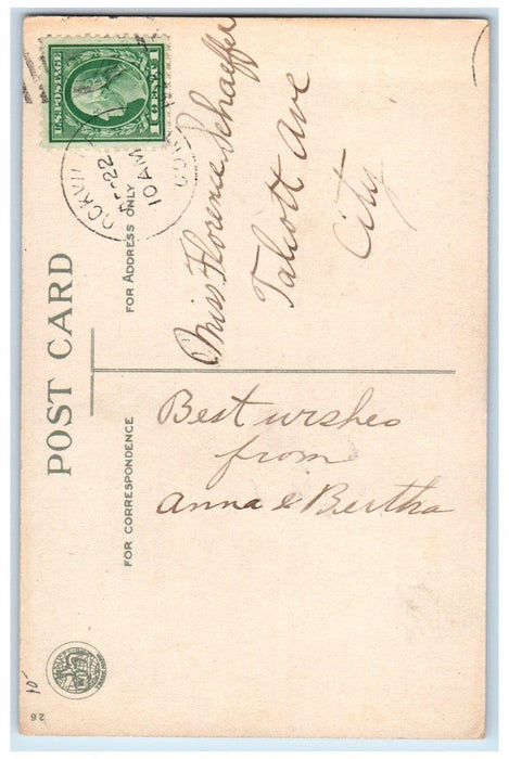 1923 Christmas Greeting Children Winter Wolf Rockville Connecticut CT Postcard