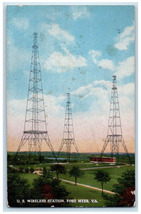 c1910 U.S. Wireless Station Naval Radio Military Fort Myers Virginia VA Postcard