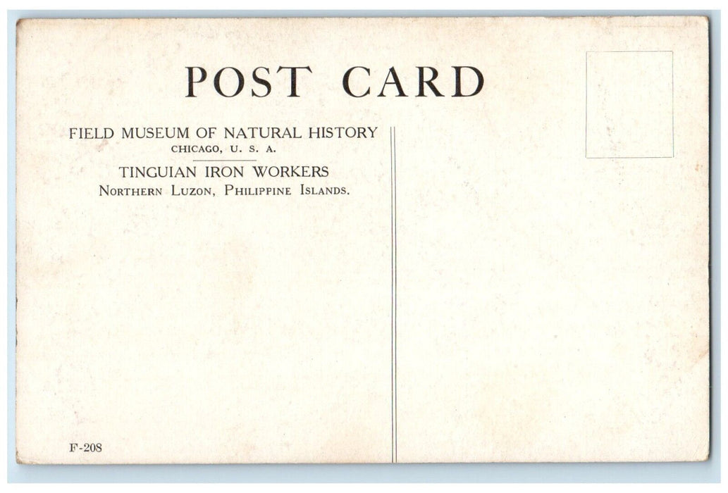 1940 Field Museum Natural History Tinguian Iron Worker Chicago Illinois Postcard
