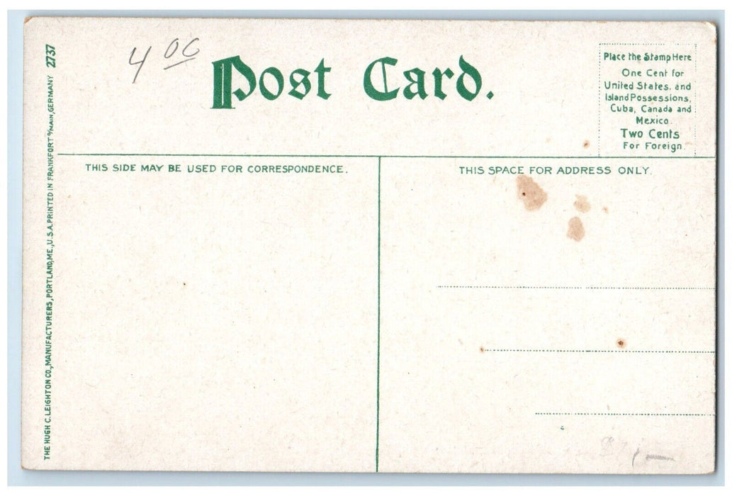 c1910 Steamer Sleur De Monts Cruise Ship Bar Harbor Maine ME Unposted Postcard