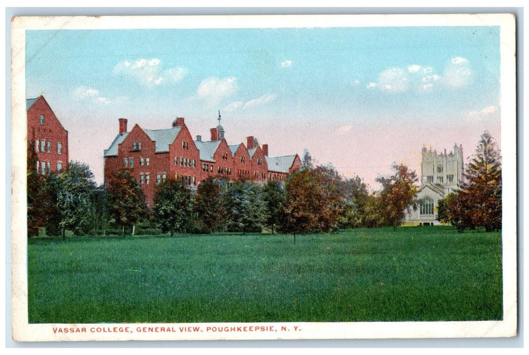 c1920 Vassar College General View Exterior Field Poughkeepsie New York Postcard