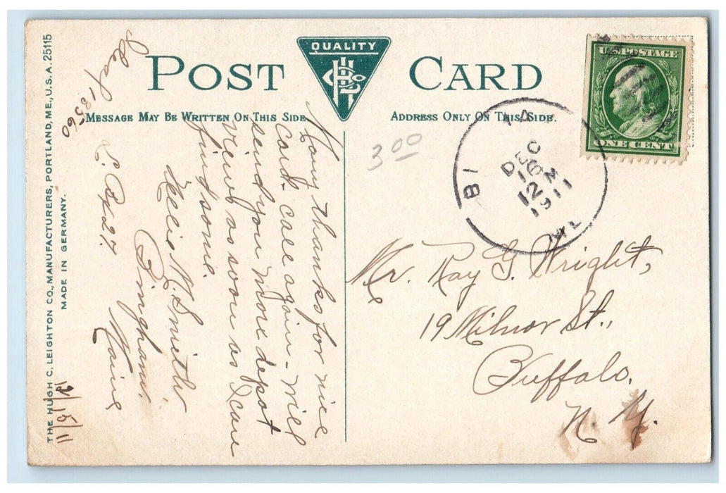 1911 Gulf Stream Trestle Somerset RR Railroad Bingham Maine ME Antique Postcard