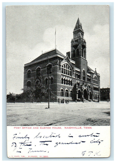 c1905 Post Office and Custom House, Nashville Tennessee TN Postcard