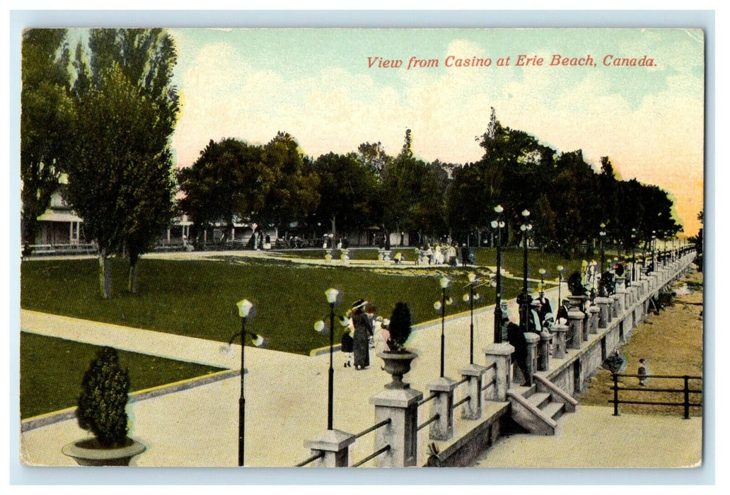 c1910's View From The Casino Erie Beach Canada Posted Antique Postcard