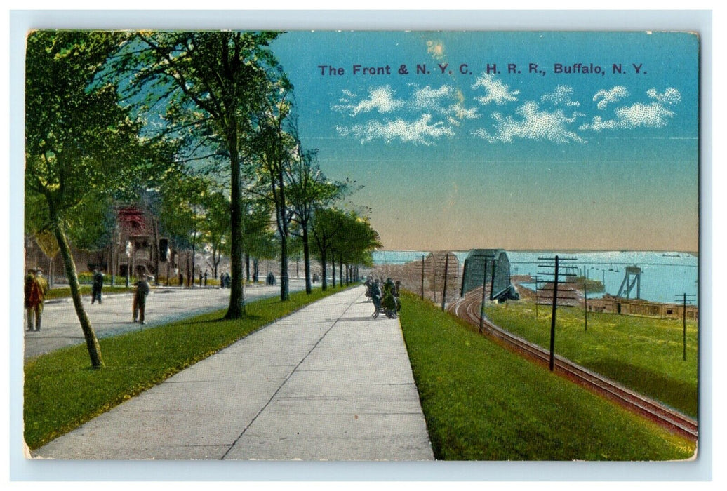 c1910's The Front Of N.Y.C  H.R.R Railroad Buffalo New York NY Antique Postcard