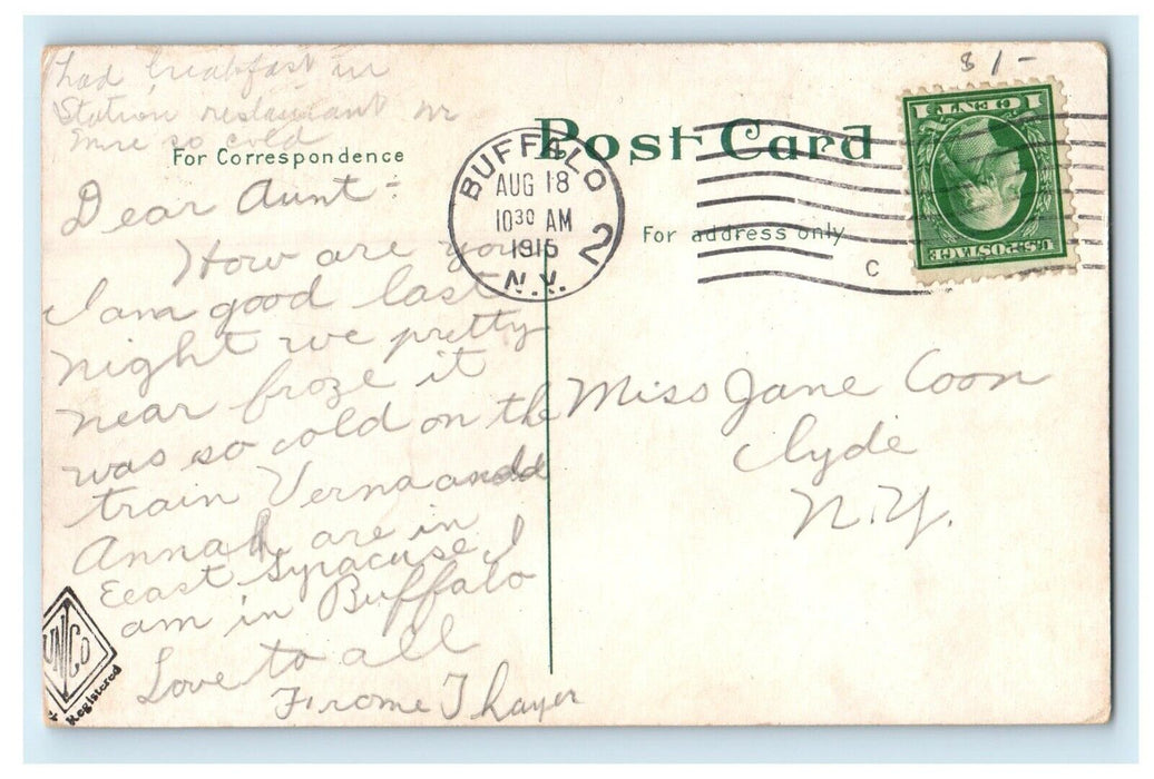 c1910's The Front Of N.Y.C  H.R.R Railroad Buffalo New York NY Antique Postcard