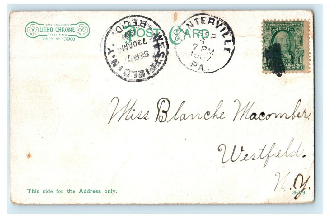 1907 Breakers And Boulders Beach Fort Erie Canada, Centerville PA Postcard