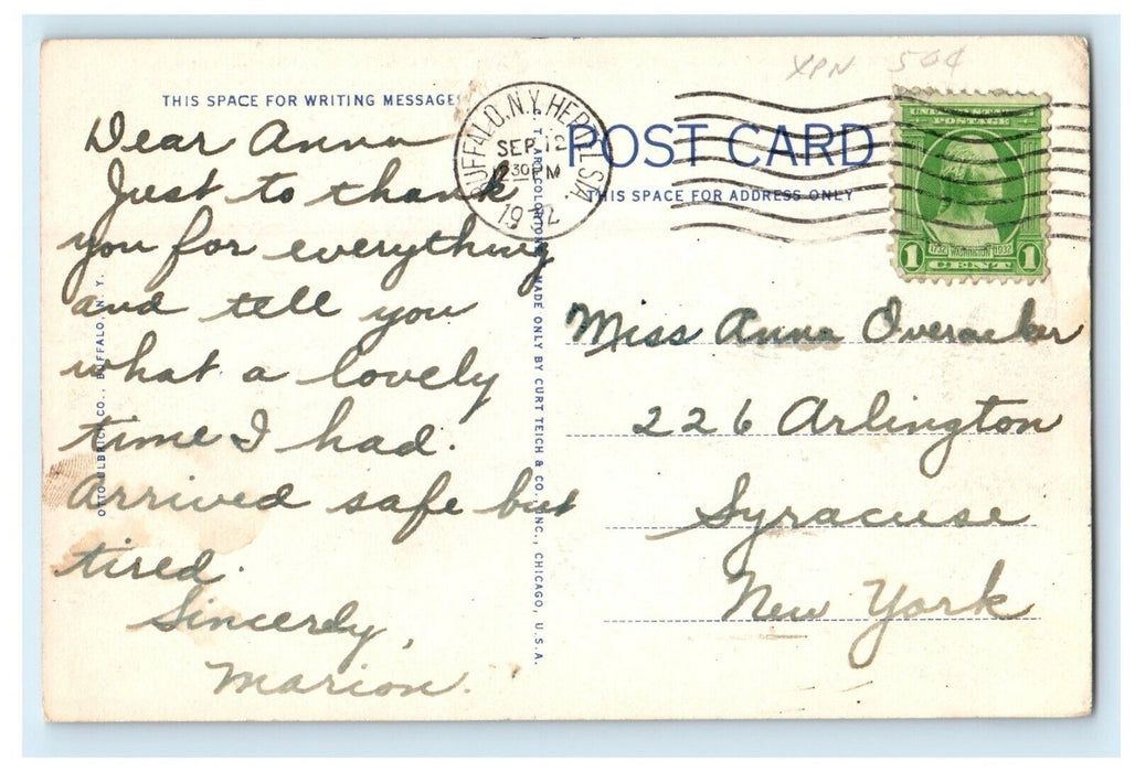 1932 Aerial View Albright Art Gallery Buffalo State Teachers College NY Postcard
