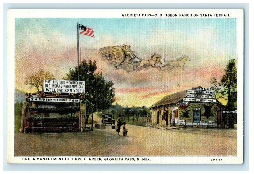 Glorieta Pass Old Pigeon Ranch On Santa Fe Trail New Mexico NM Postcard