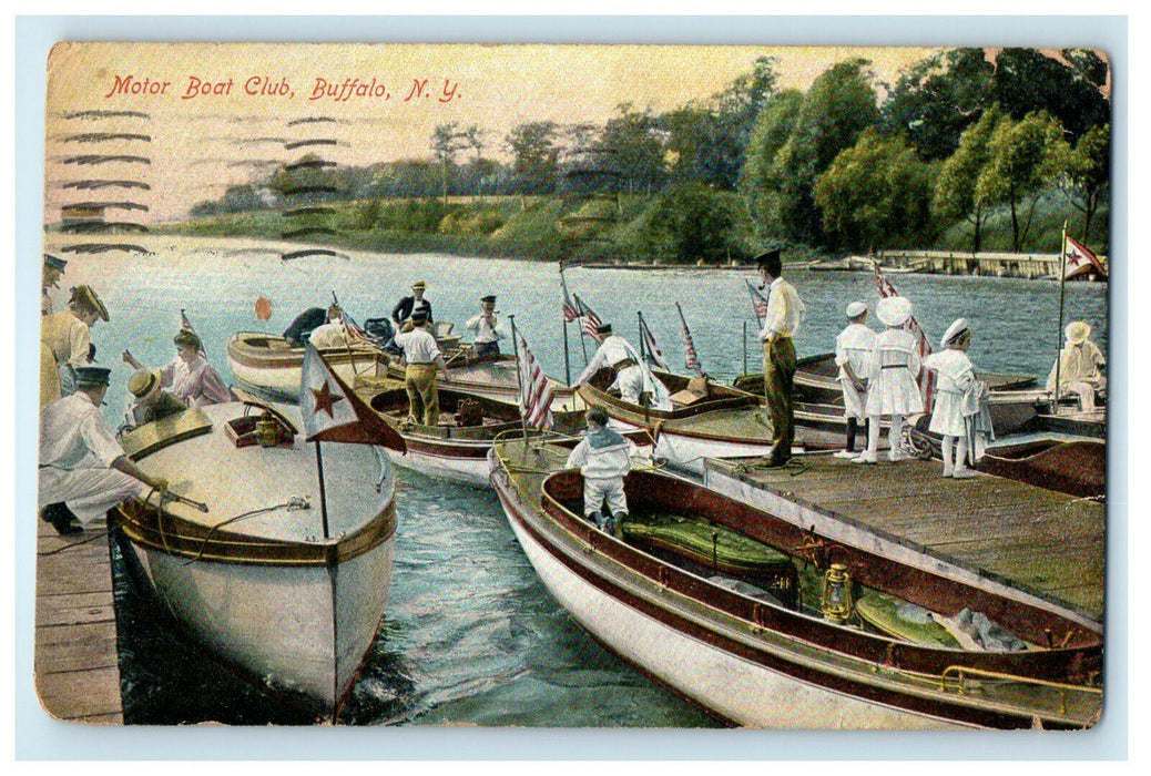 1909 Motor Boat Club, Buffalo New York NY Posted Antique Postcard