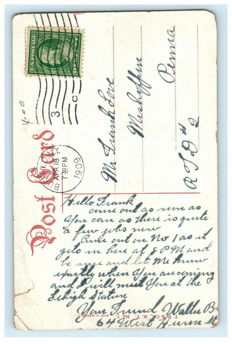 1909 Motor Boat Club, Buffalo New York NY Posted Antique Postcard