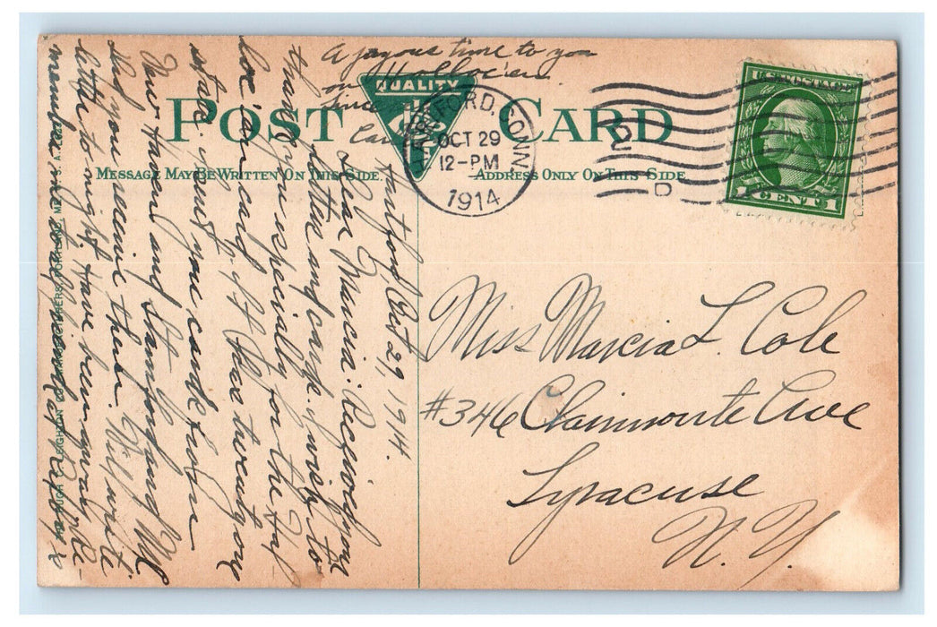 1914 St. Thomas Seminary (Catholic) Hartford Connecticut CT Postcard