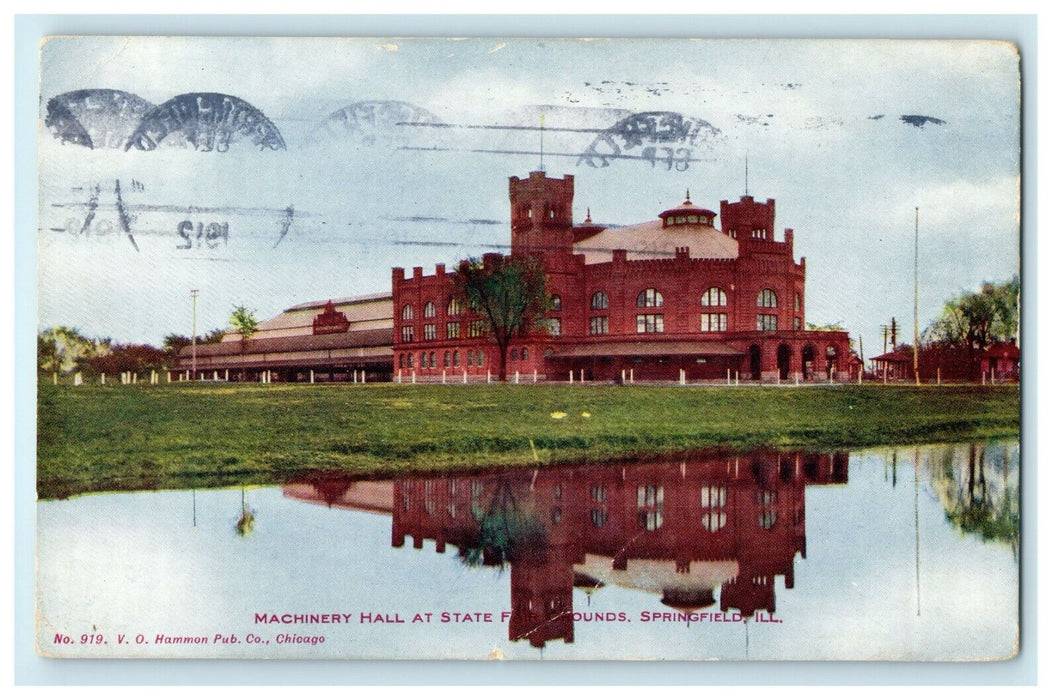 1912 Machinery Hall At State Far Chounds Springfield Illinois IL Posted Postcard