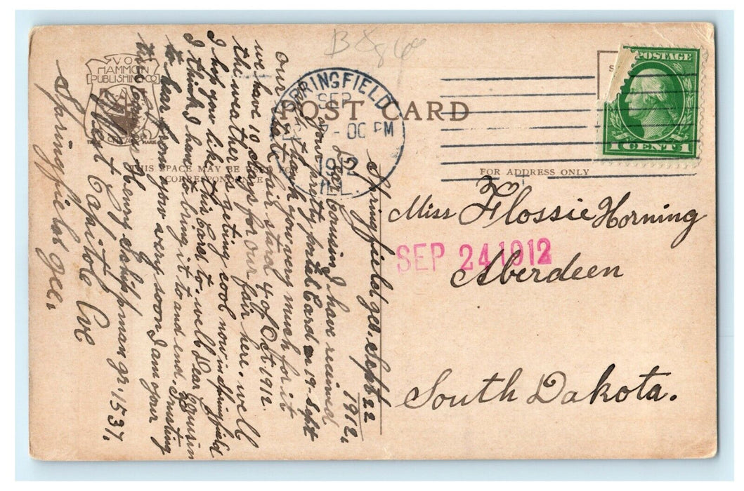 1912 Machinery Hall At State Far Chounds Springfield Illinois IL Posted Postcard