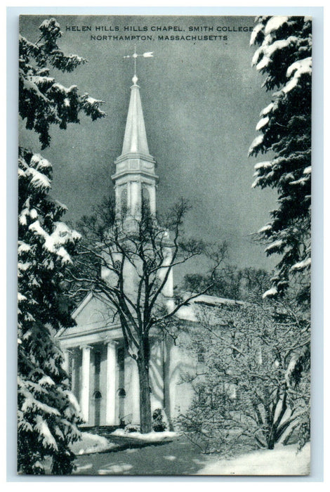 c1940s Helen Hills Hills Chapel Smith College Northampton MA Postcard