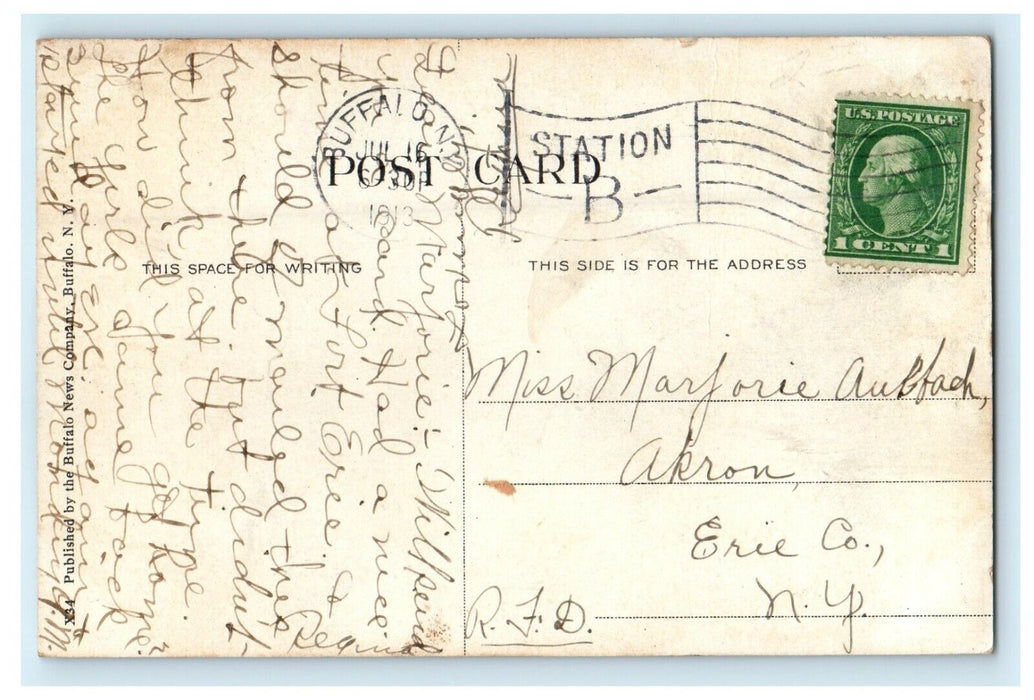 1913 Casino And Bathing Pool Erie Beach Ontario Canada Posted Antique Postcard