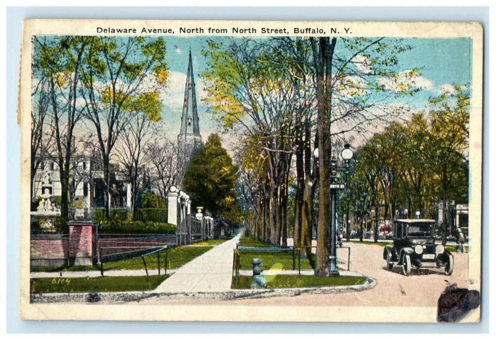 c1910's Delaware Avenue North From North Street Buffalo New York NY Postcard