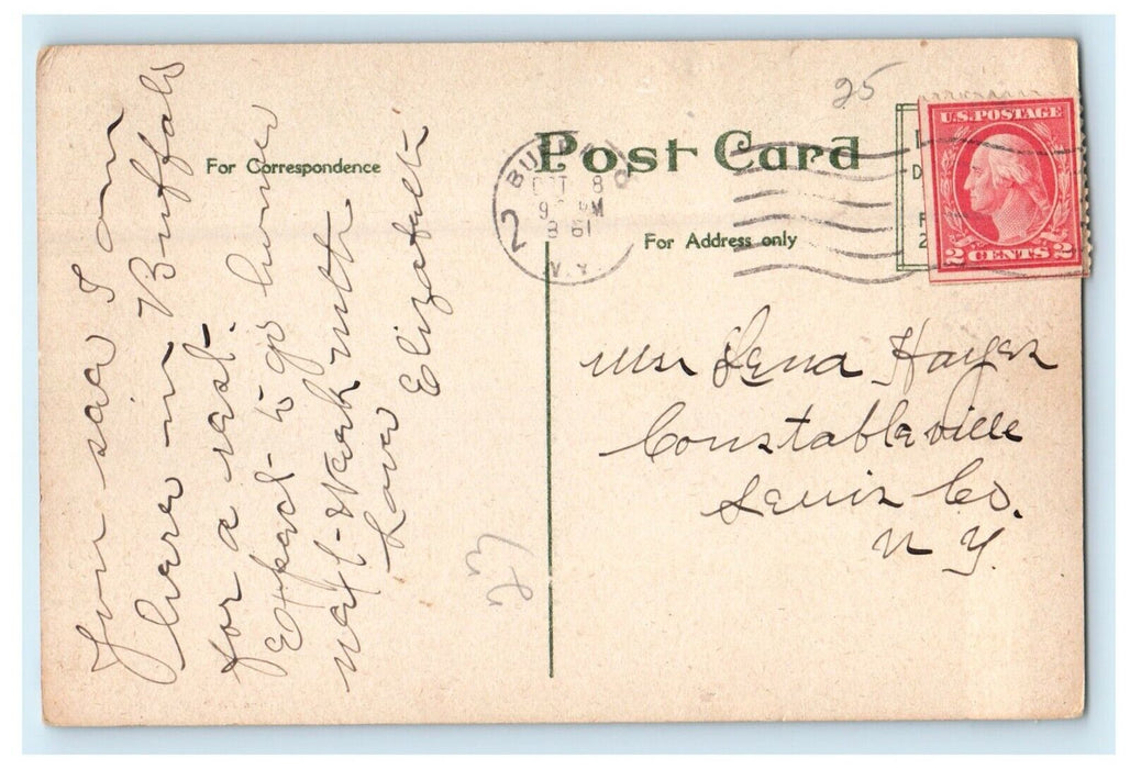 c1910's Delaware Avenue North From North Street Buffalo New York NY Postcard