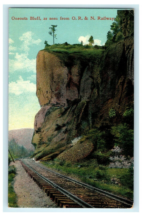 1910 Oneonta Bluff, O.R.& N. Railways, Cascade Lock, Oregon OR Postcard