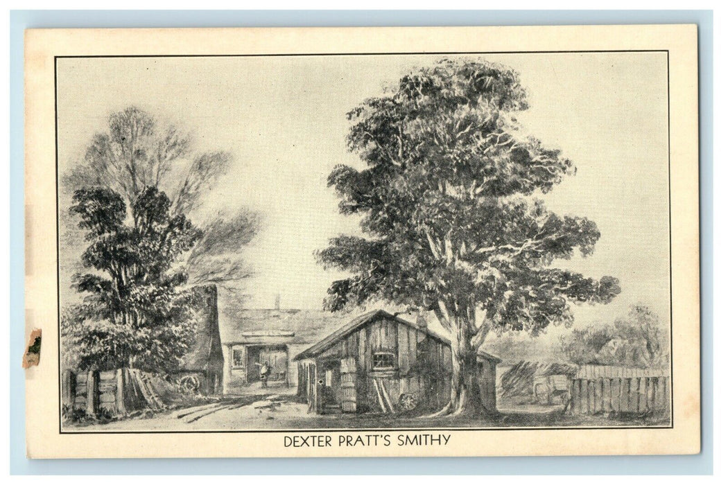 Dexter Pratt's Smithy Blacksmith Cock Horse Inn Cambridge Massachusetts Postcard