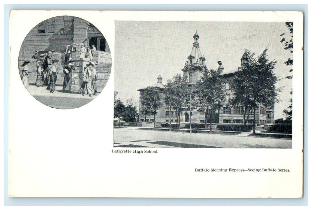 c1905 Lafayette High School Buffalo Morning Express Buffalo Series NY Postcard