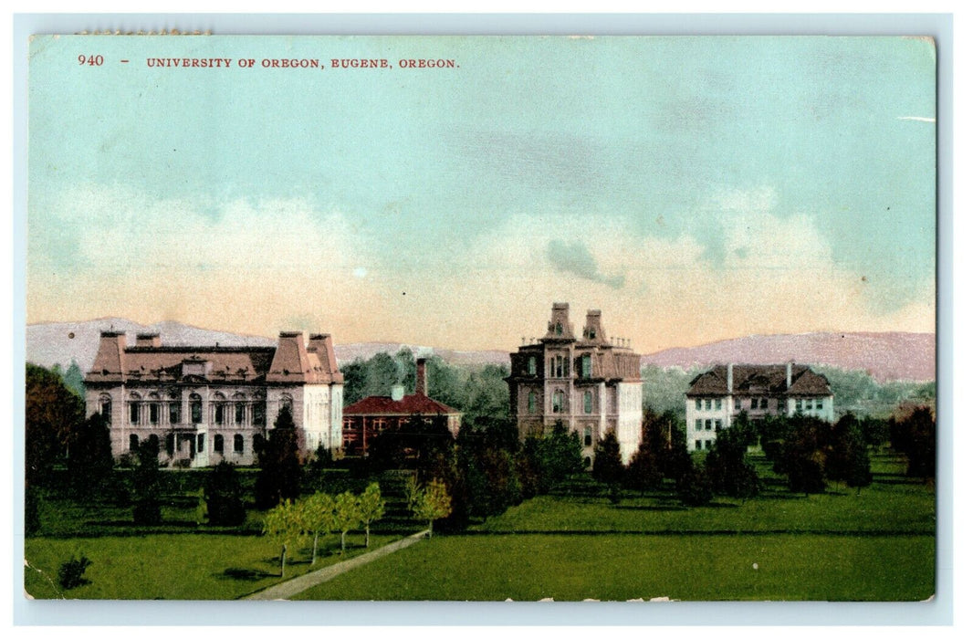 c1907 University Of Oregon Eugene Oregon OR Posted Antique Postcard