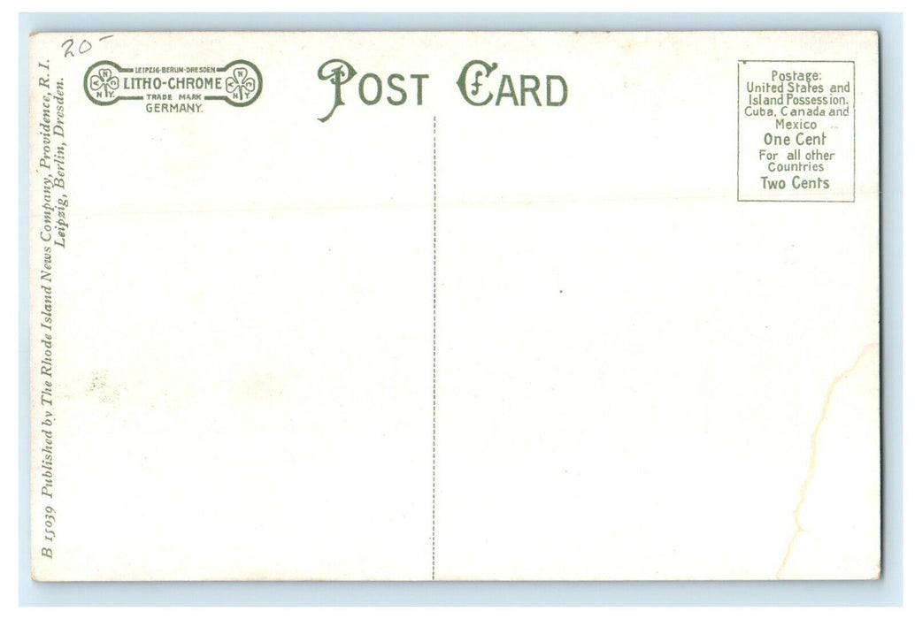 1910 Crowd Scene, NYNH & HRR Station, Westerly, Rhode Island RI Postcard
