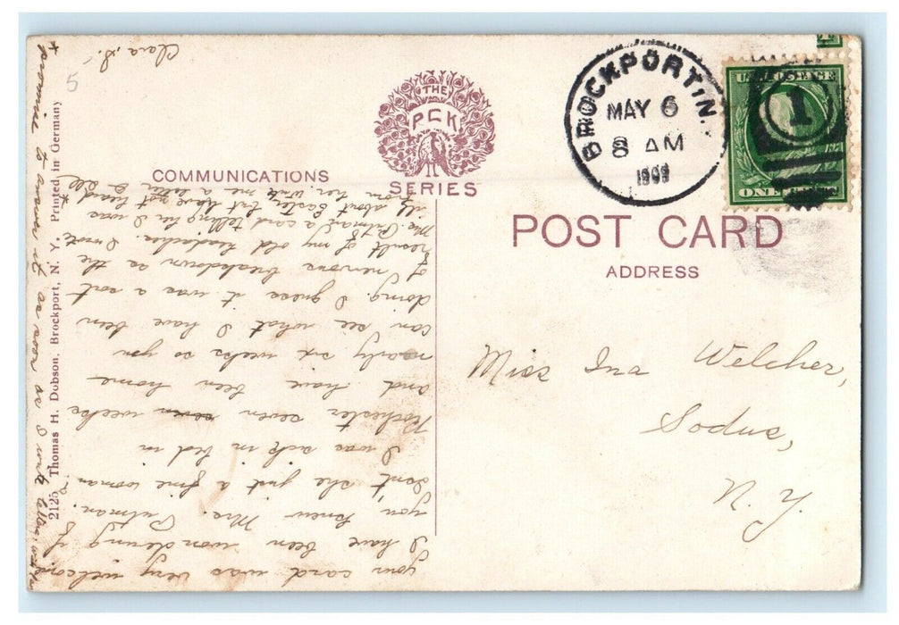 1909 State Normal School Head Of College St. Brockport New York NY Postcard