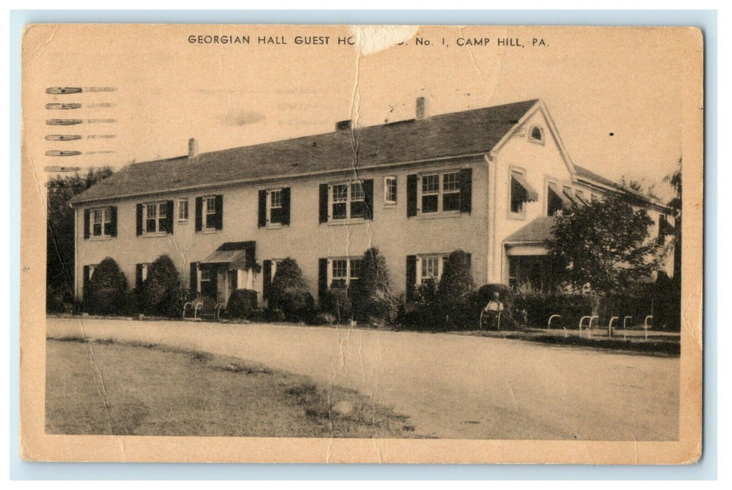 1950 Georgian Hall House Guest Camp Hill Harrisburg Pennsylvania PA Postcard